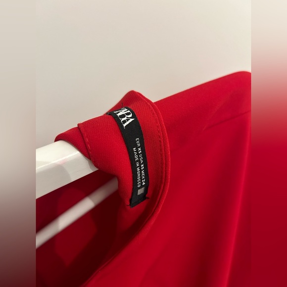 Zara Red Pleated Mini Dress XS - Picture 4 of 5
